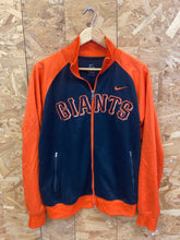 Vintage Y2K Nike SF Giants baseball embroidered spell out zip up track top orange black jacket size